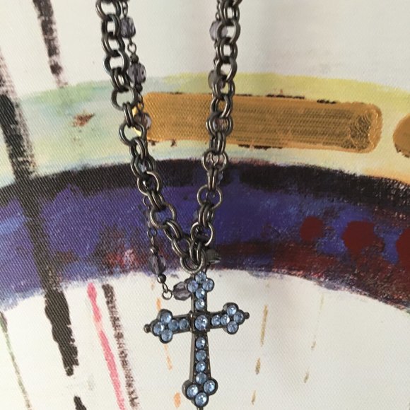 Jewelry Double Chain Cross Necklace Poshmark
